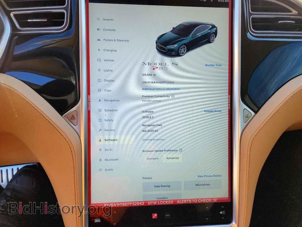 2014 TESLA MODEL S - VIN: 5YJSA1H16EFP32943 - Photo 9
