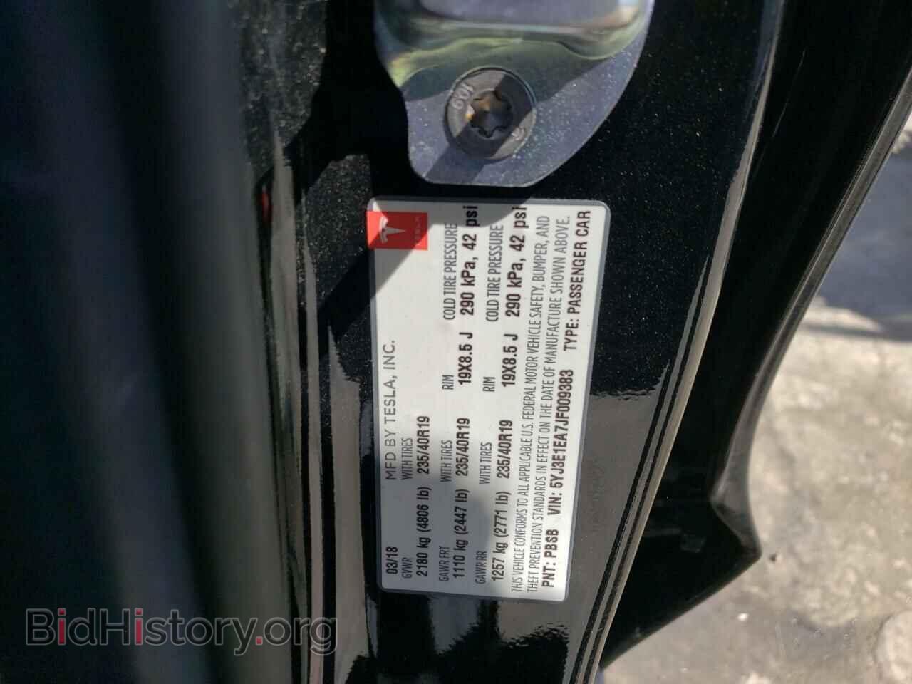 2018 TESLA MODEL 3 - VIN: 5YJ3E1EA7JF009383 - Photo 12