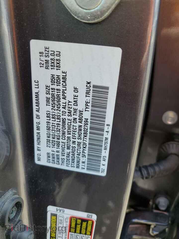 2019 HONDA RIDGELINE - VIN: 5FPYK3F77KB027694 - Фото 12
