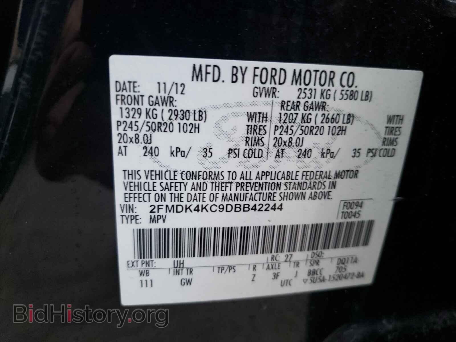 2013 FORD EDGE - VIN: 2FMDK4KC9DBB42244 - Photo 10