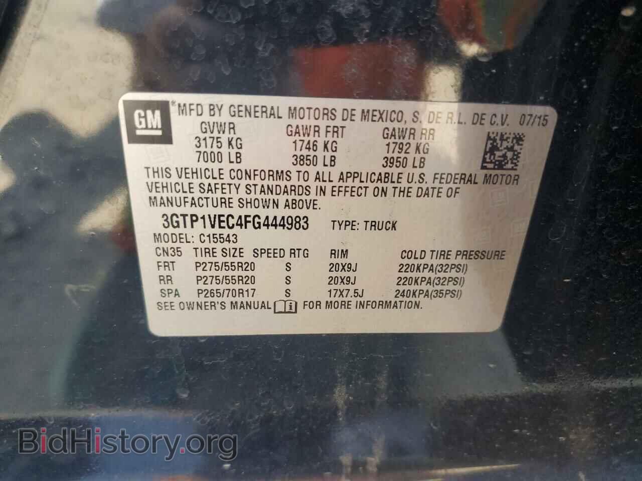 2015 GMC SIERRA - VIN: 3GTP1VEC4FG444983 - Photo 12