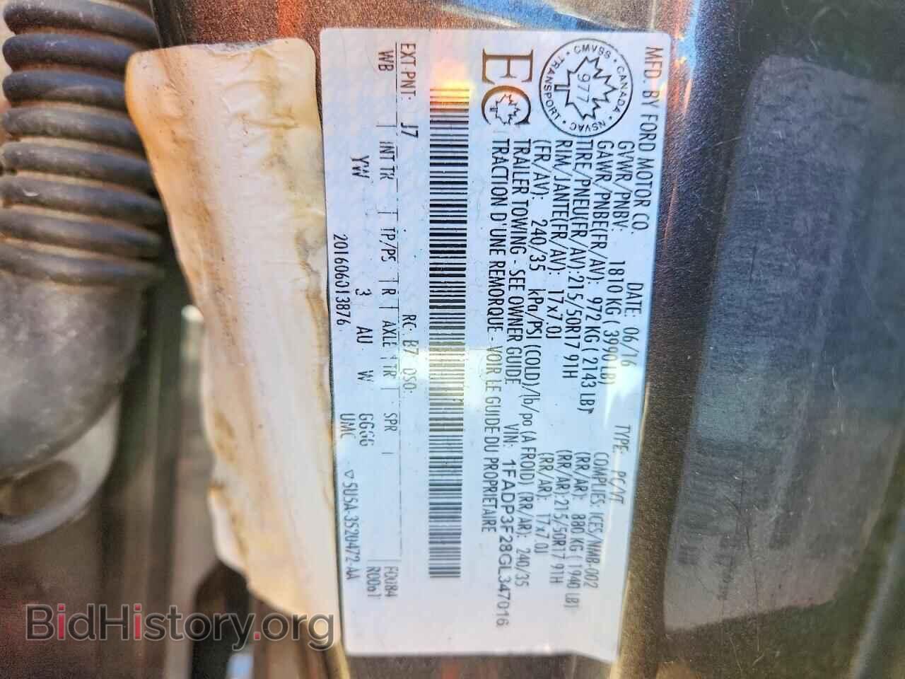 2016 FORD FOCUS - VIN: 1FADP3F28GL347016 - Фото 12
