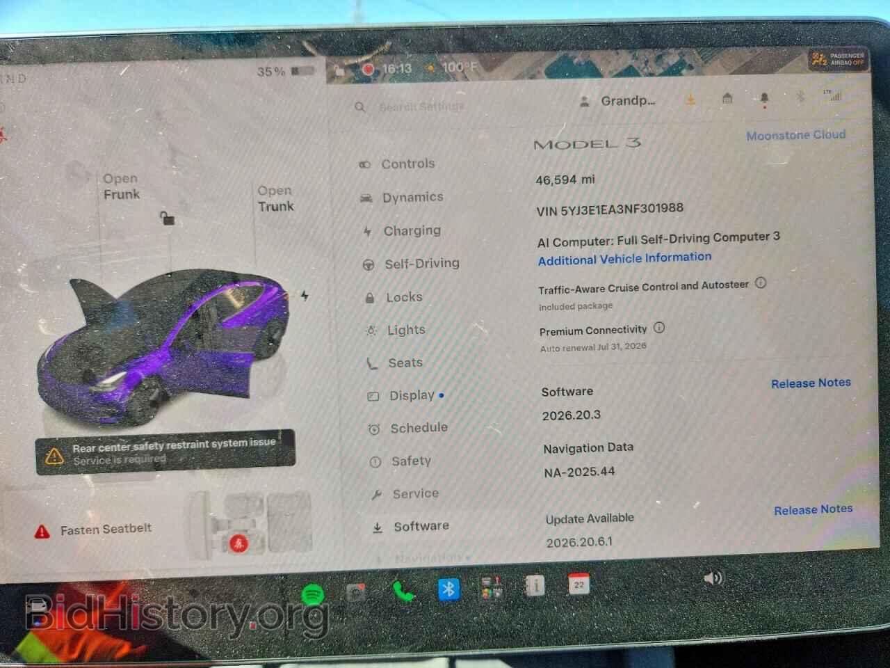 2022 TESLA MODEL 3 - VIN: 5YJ3E1EA3NF301988 - Фото 9