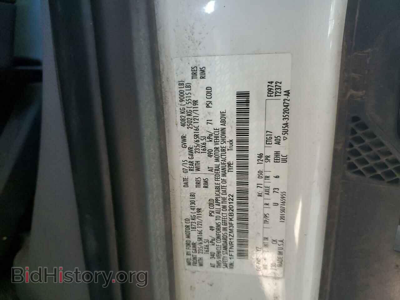 2015 FORD TRANSIT - VIN: 1FTNR1ZM3FKB20122 - Photo 10
