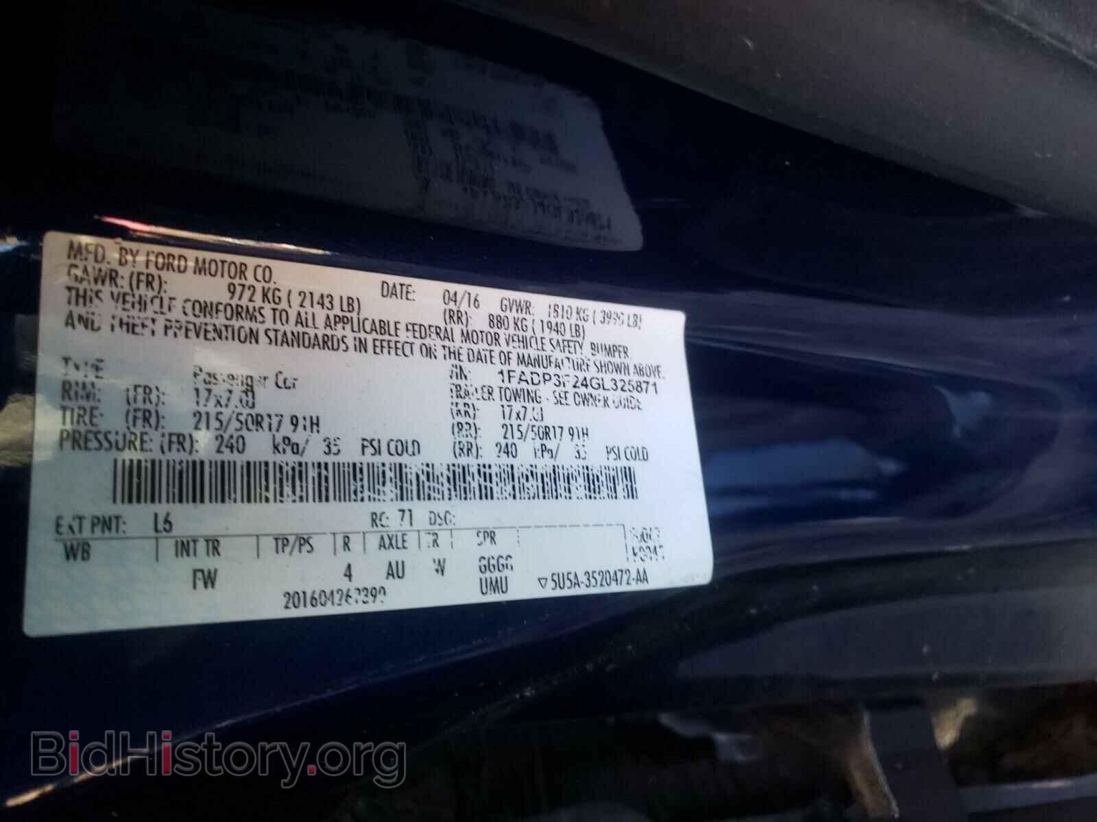 2016 FORD FOCUS - VIN: 1FADP3F24GL325871 - Photo 10