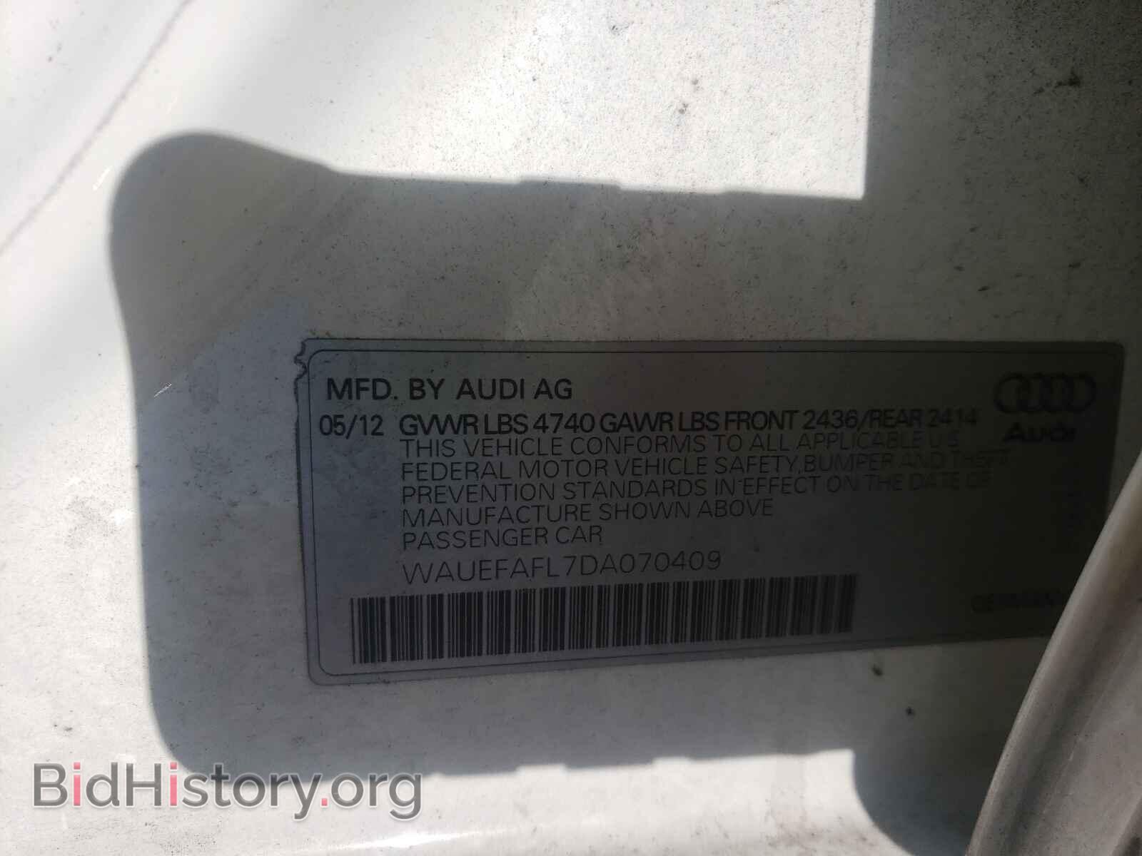 2013 AUDI A4 - VIN: WAUEFAFL7DA070409 - Фото 10