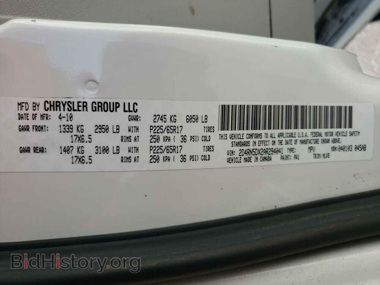 2010 DODGE GRAND CARA - VIN: 2D4RN5DX2AR294041 - Фото 10