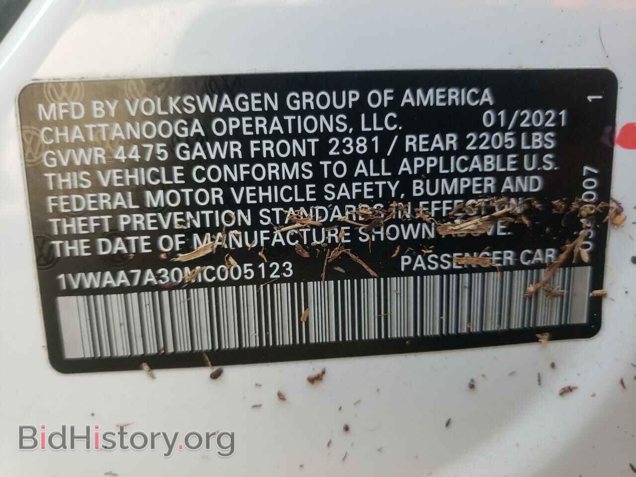 2021 VOLKSWAGEN PASSAT - VIN: 1VWAA7A30MC005123 - Фото 10