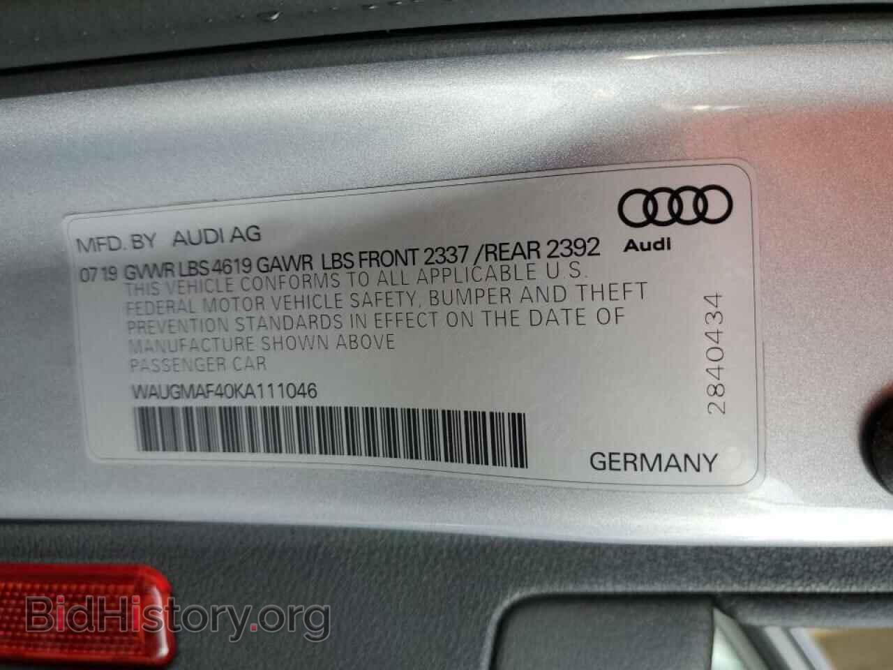 2019 AUDI A4 - VIN: WAUGMAF40KA111046 - Фото 10
