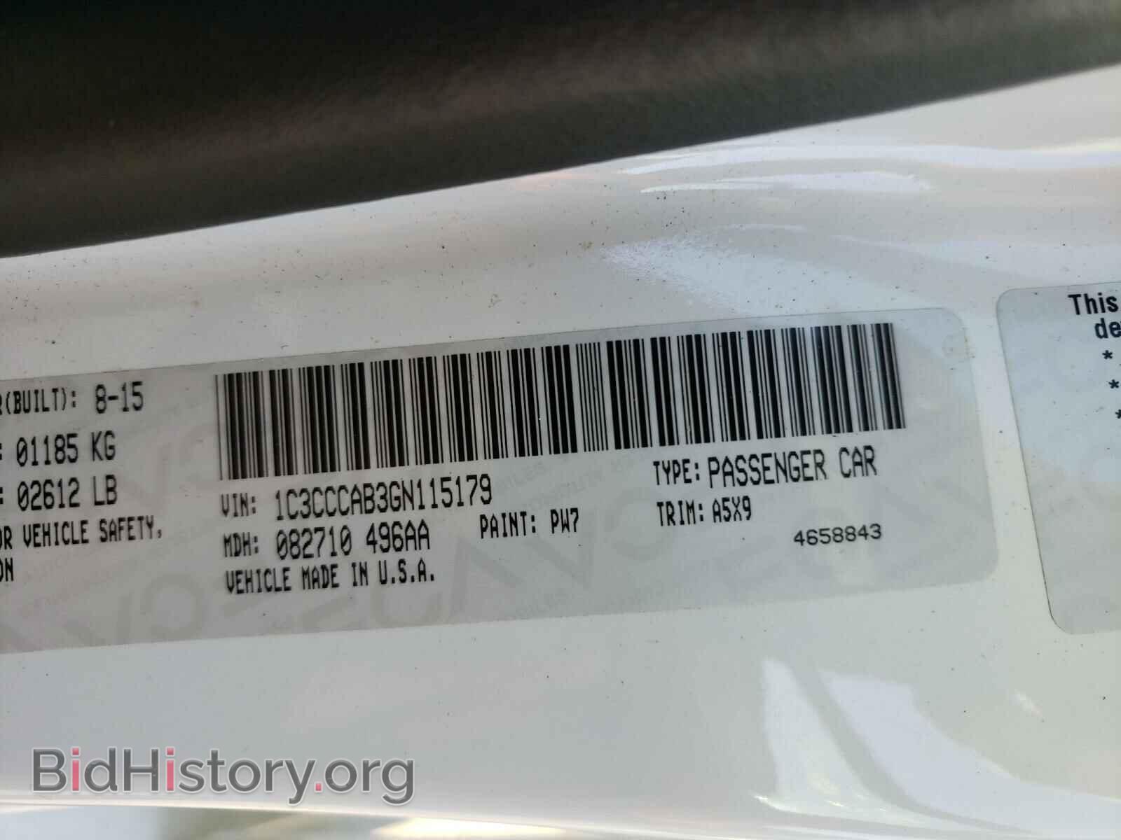 2016 CHRYSLER 200 - VIN: 1C3CCCAB3GN115179 - Фото 10