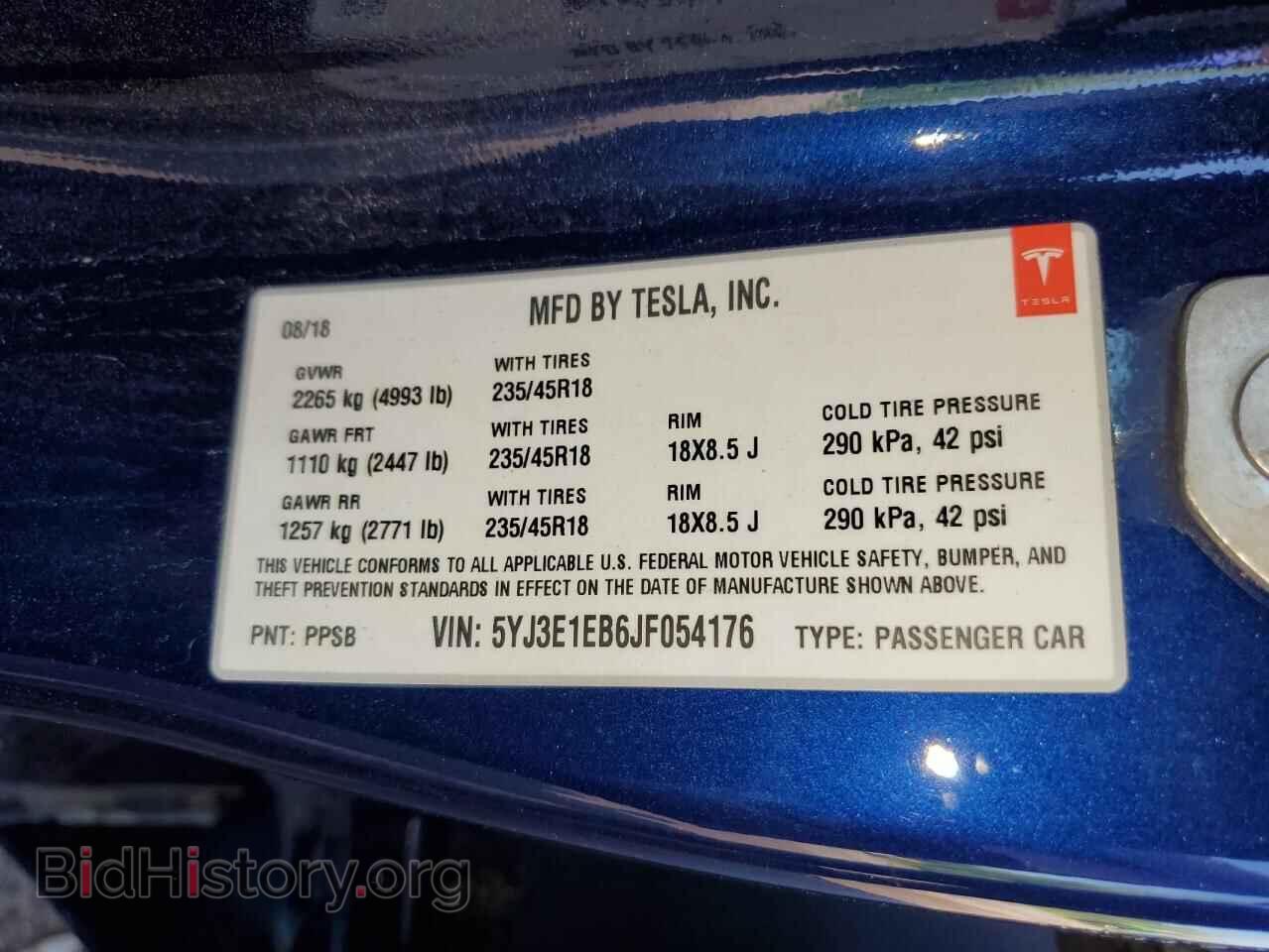 2018 TESLA MODEL 3 - VIN: 5YJ3E1EB6JF054176 - Photo 13