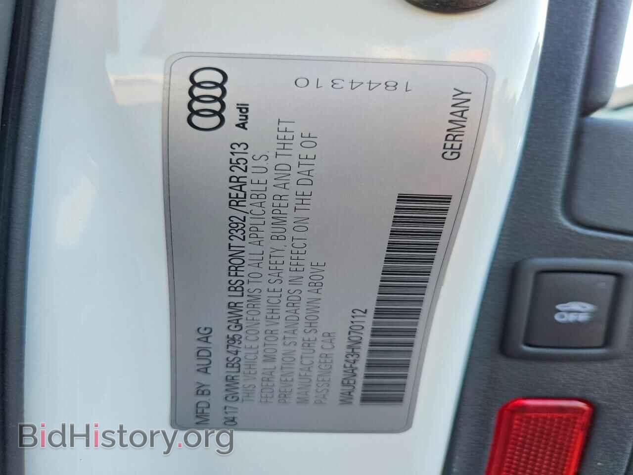 2017 AUDI A4 - VIN: WAUENAF43HN070112 - Photo 12