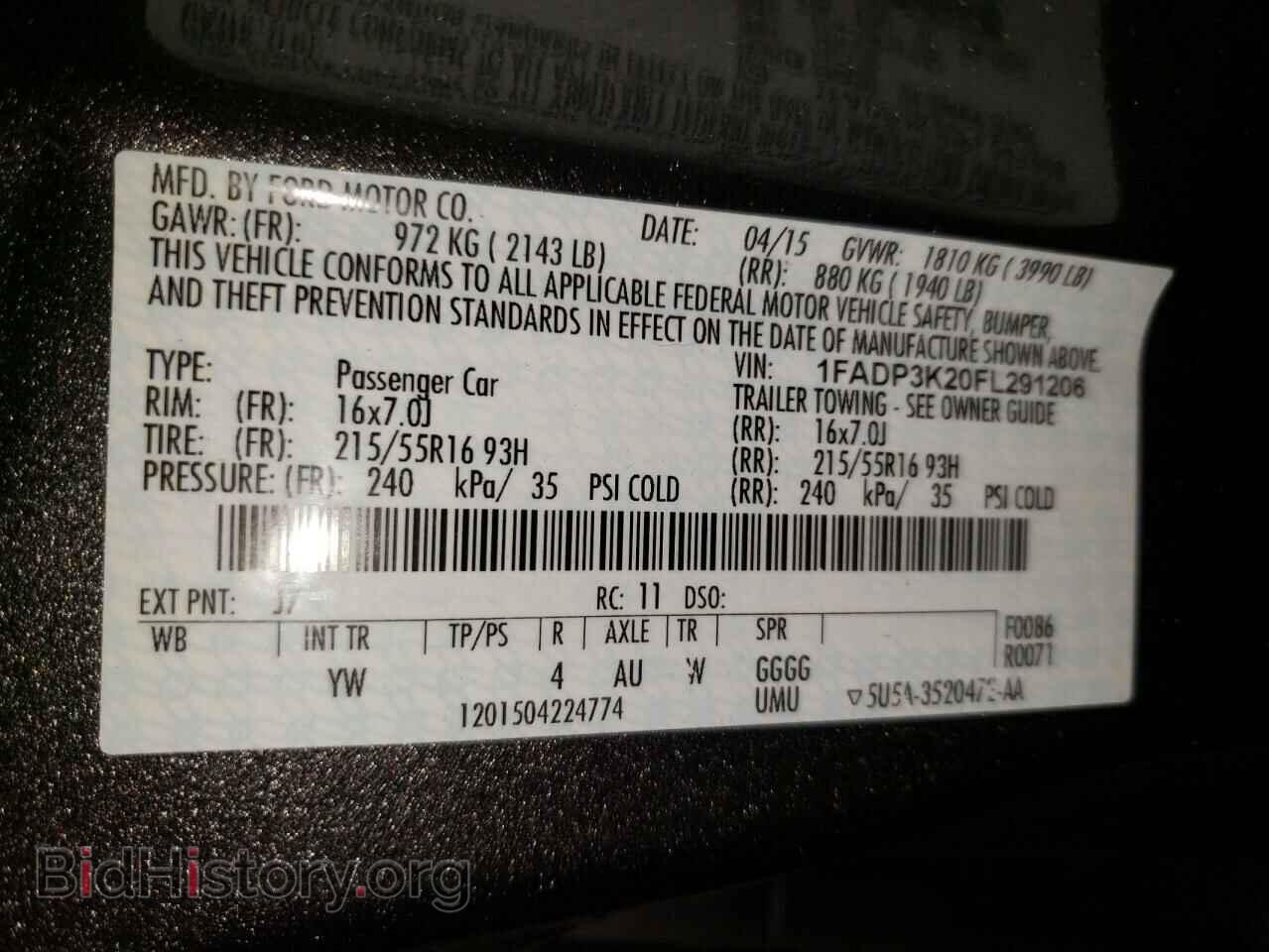 2015 FORD FOCUS - VIN: 1FADP3K20FL291206 - Photo 10