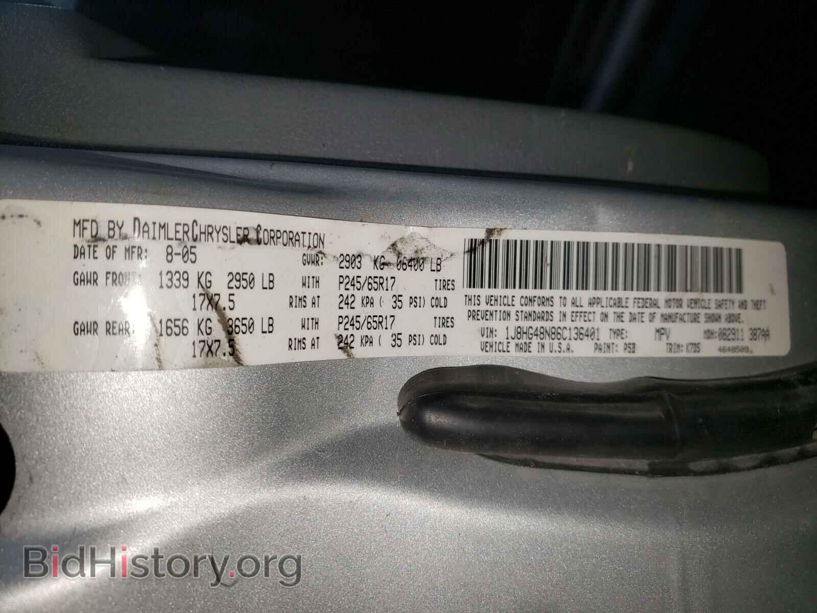 2006 JEEP COMMANDER - VIN: 1J8HG48N86C136401 - Фото 10