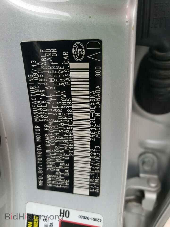 2014 TOYOTA COROLLA - VIN: 2T1BURHEXEC018195 - Photo 10