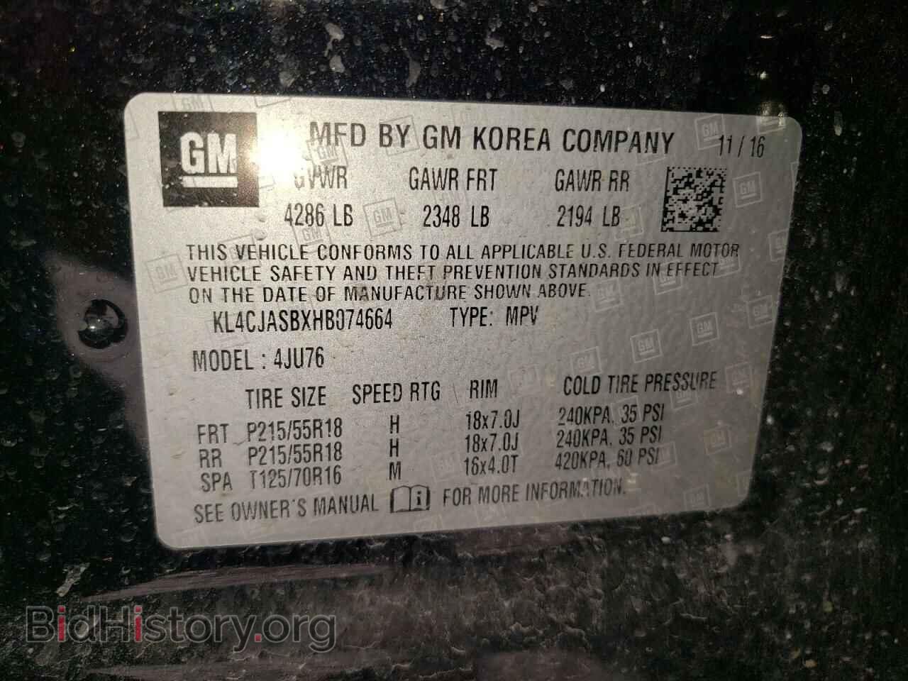 2017 BUICK ENCORE - VIN: KL4CJASBXHB074664 - Photo 10