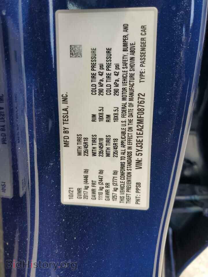 2021 TESLA MODEL 3 - VIN: 5YJ3E1EA2MF087672 - Photo 12