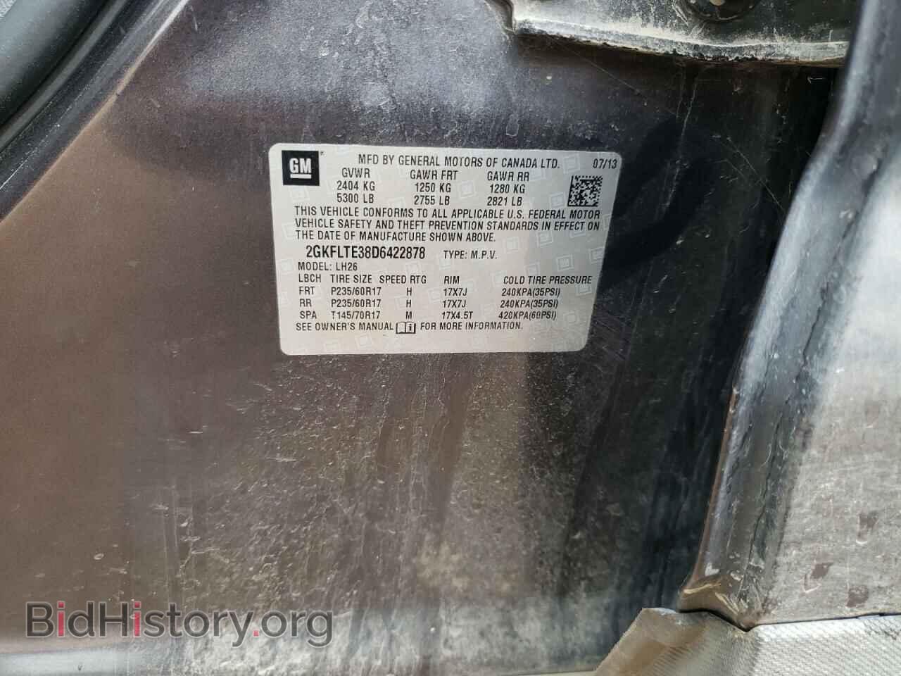2013 GMC TERRAIN - VIN: 2GKFLTE38D6422878 - Photo 10