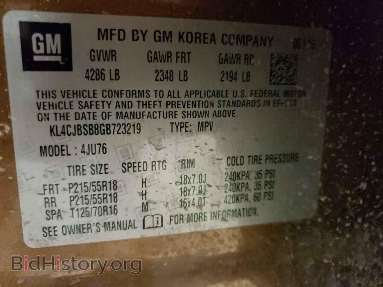 2016 BUICK ENCORE - VIN: KL4CJBSB8GB723219 - Photo 10