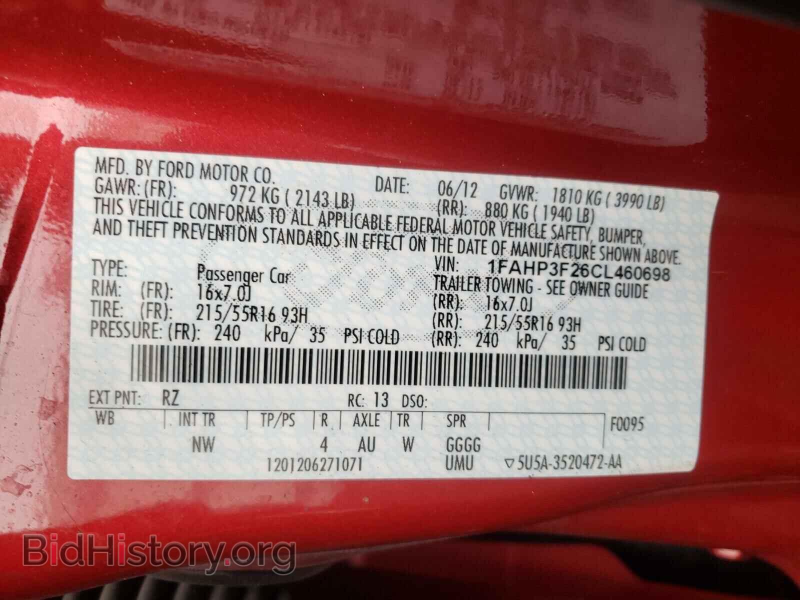 2012 FORD FOCUS - VIN: 1FAHP3F26CL460698 - Photo 10
