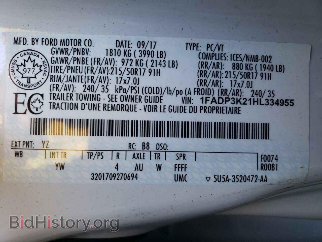 2017 FORD FOCUS - VIN: 1FADP3K21HL334955 - Photo 10