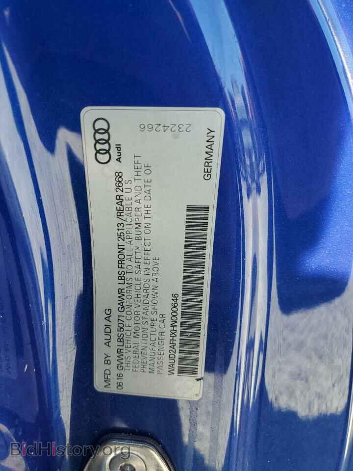 2017 AUDI A5 - VIN: WAUD2AFHXHN000646 - Фото 10