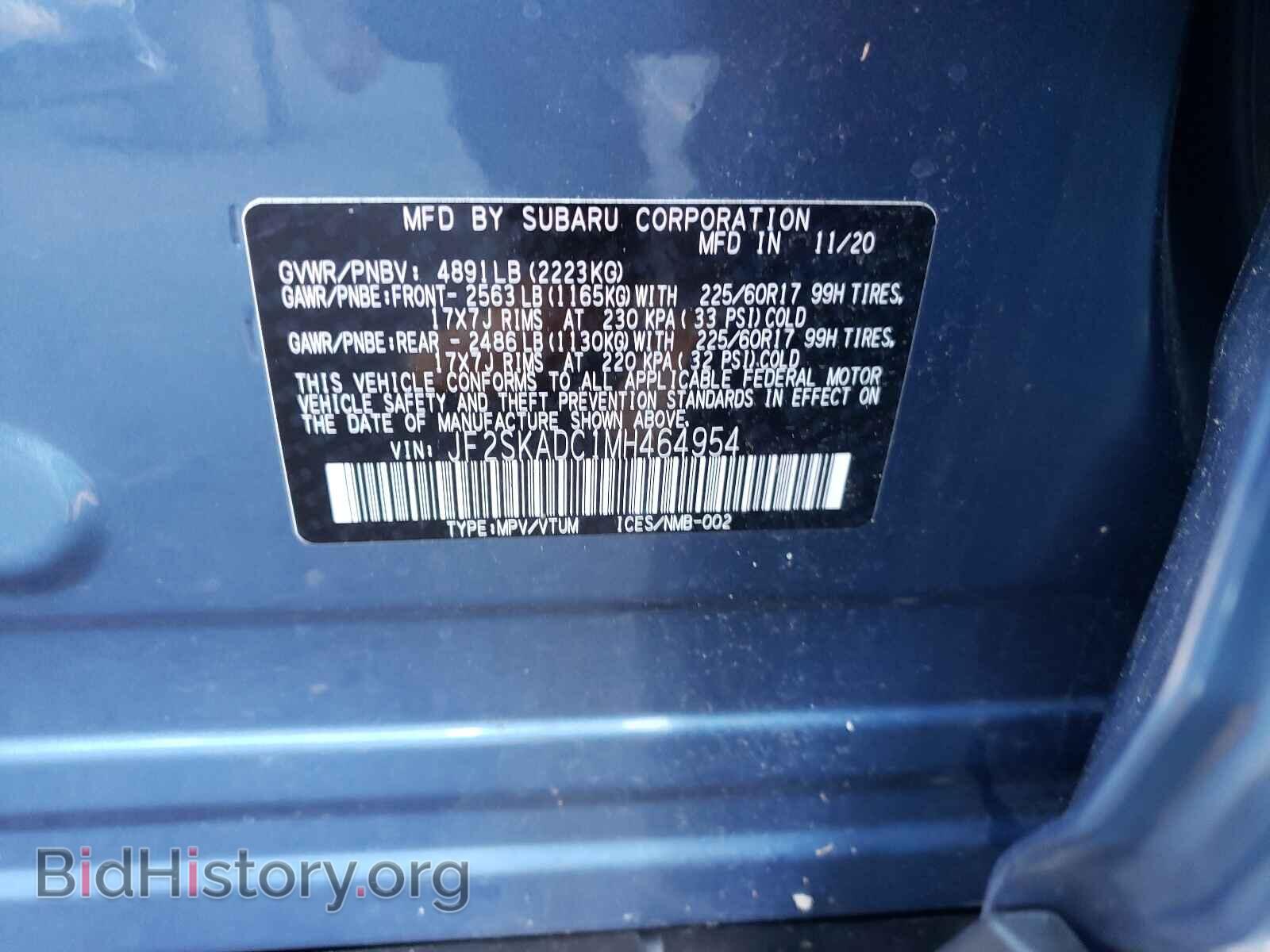 2021 SUBARU FORESTER - VIN: JF2SKADC1MH464954 - Photo 10