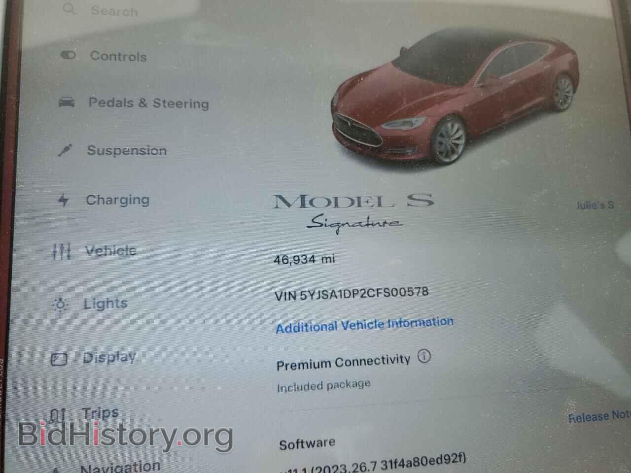 2012 TESLA MODEL S - VIN: 5YJSA1DP2CFS00578 - Фото 9
