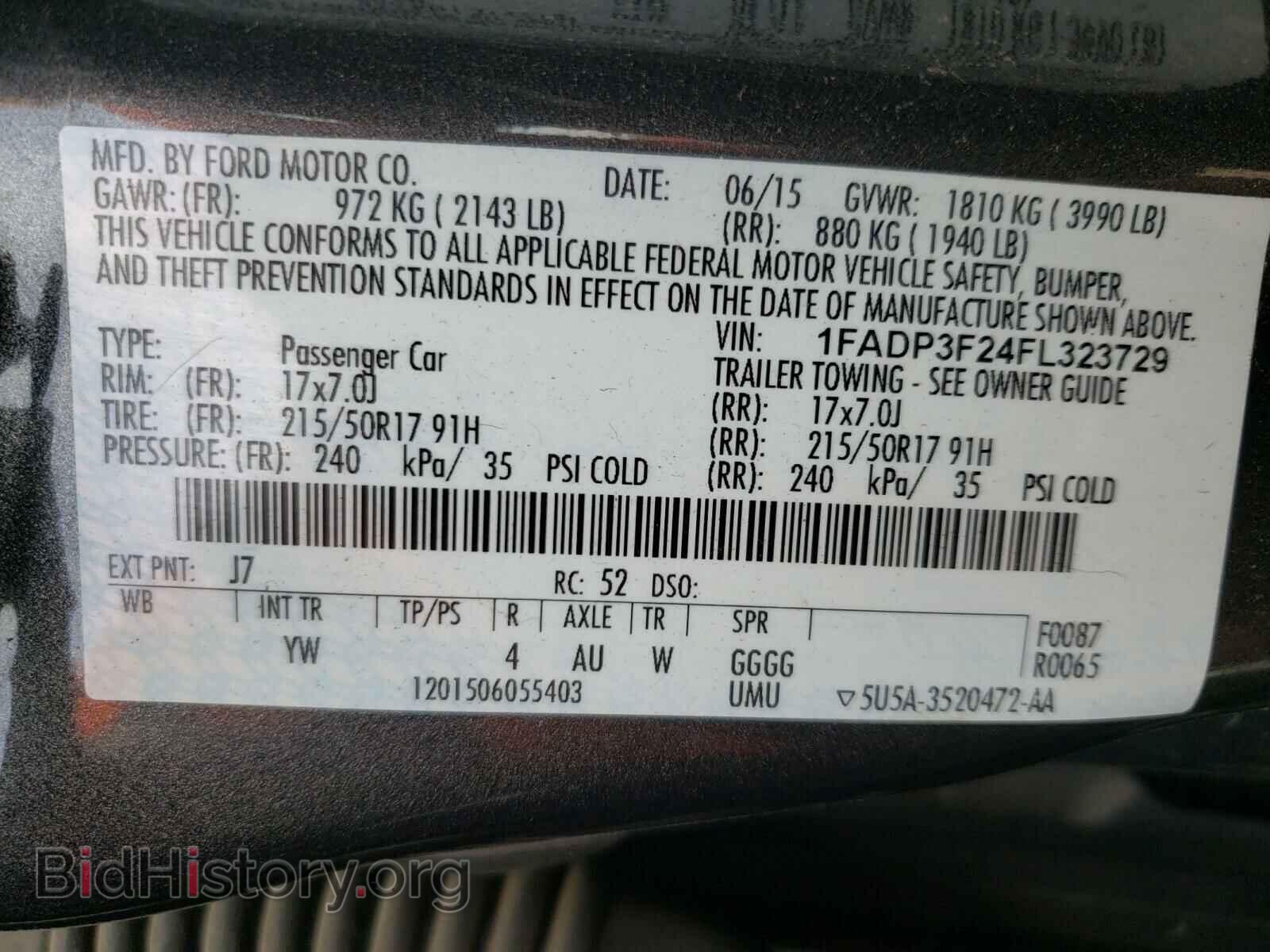 2015 FORD FOCUS - VIN: 1FADP3F24FL323729 - Фото 10