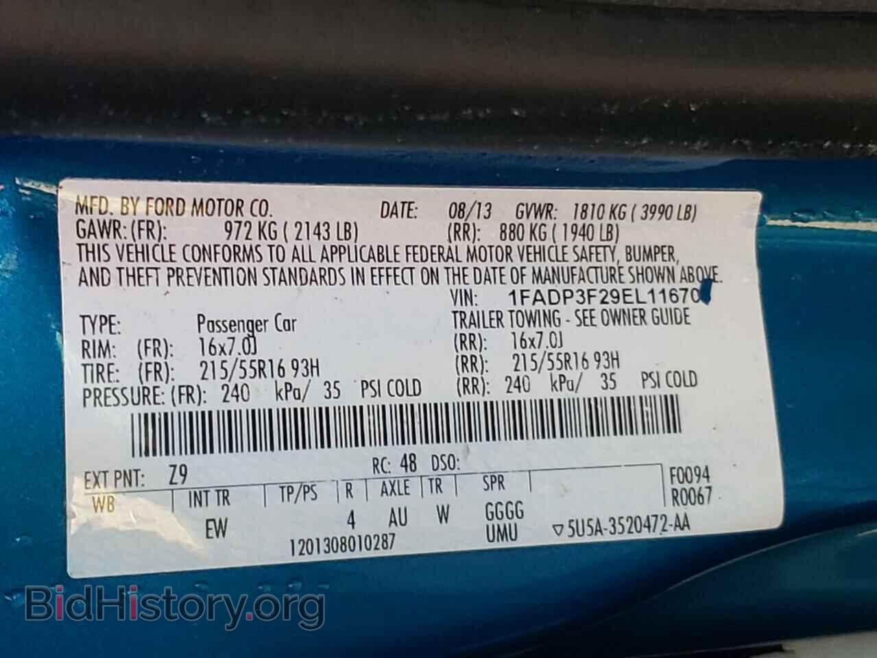 2014 FORD FOCUS - VIN: 1FADP3F29EL116705 - Photo 10