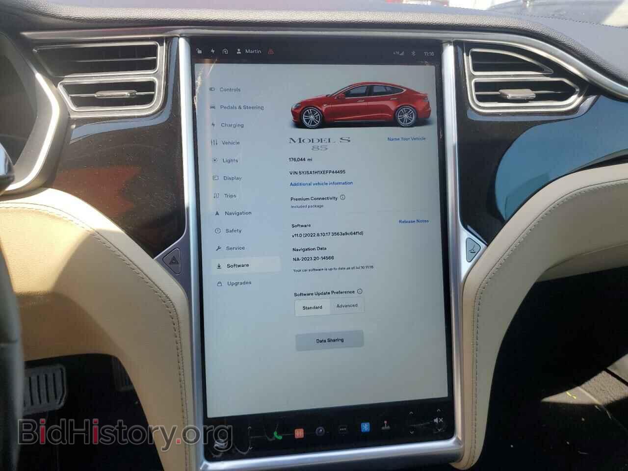 2014 TESLA MODEL S - VIN: 5YJSA1H1XEFP44495 - Фото 9