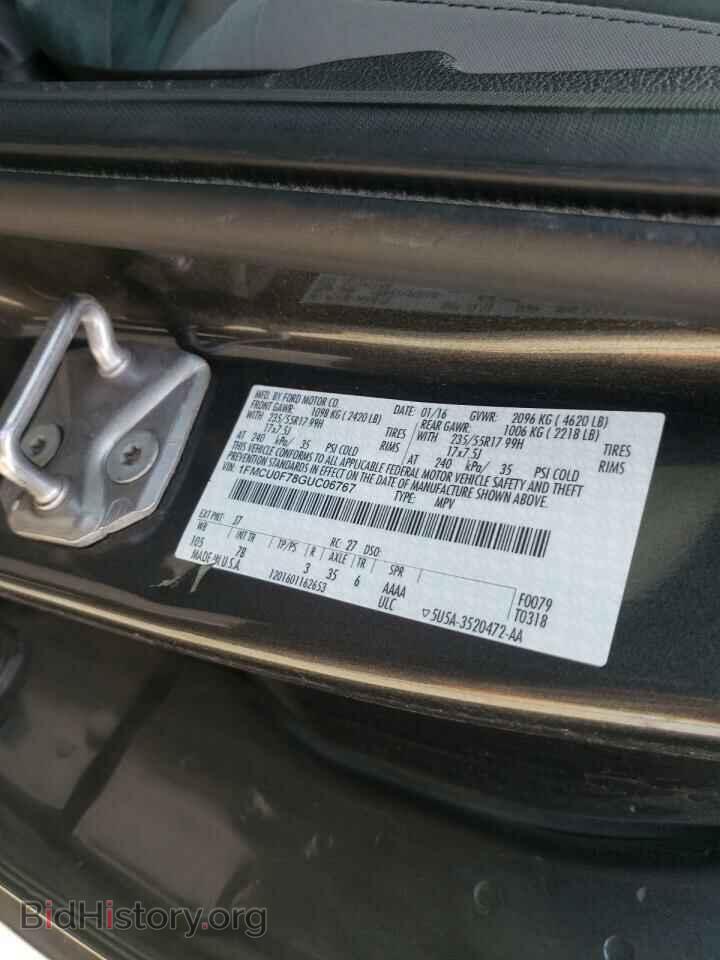 2016 FORD ESCAPE - VIN: 1FMCU0F78GUC06767 - Фото 10