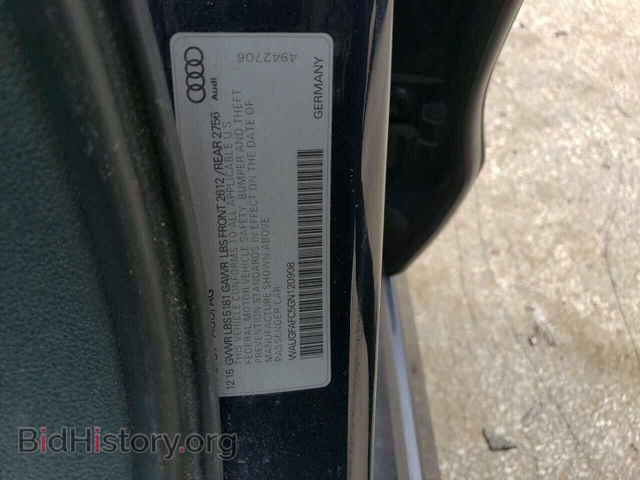 2016 AUDI A6 - VIN: WAUGFAFC5GN120908 - Фото 12
