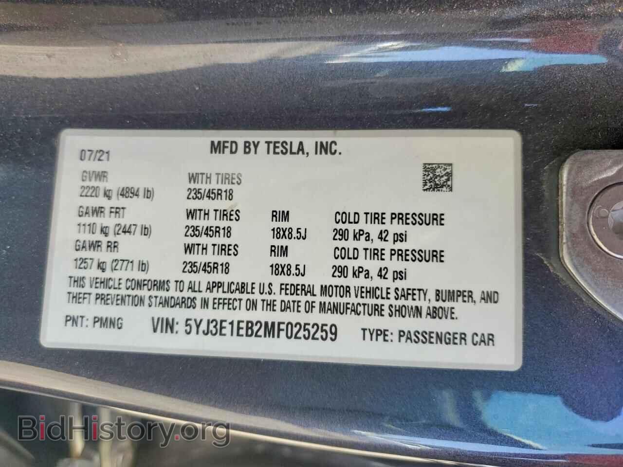 2021 TESLA MODEL 3 - VIN: 5YJ3E1EB2MF025259 - Photo 12