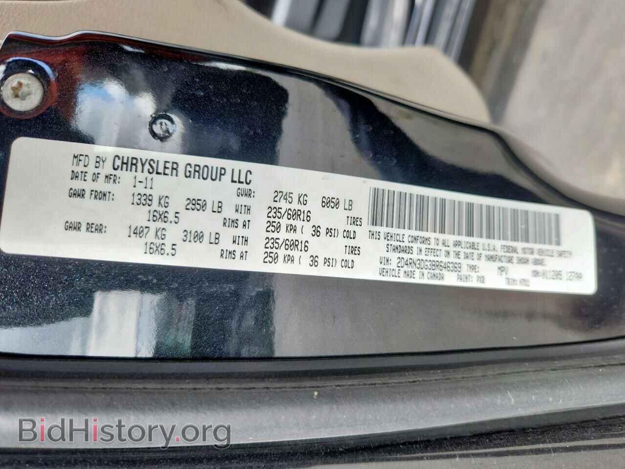 2011 DODGE CARAVAN - VIN: 2D4RN3DG3BR646369 - Фото 13