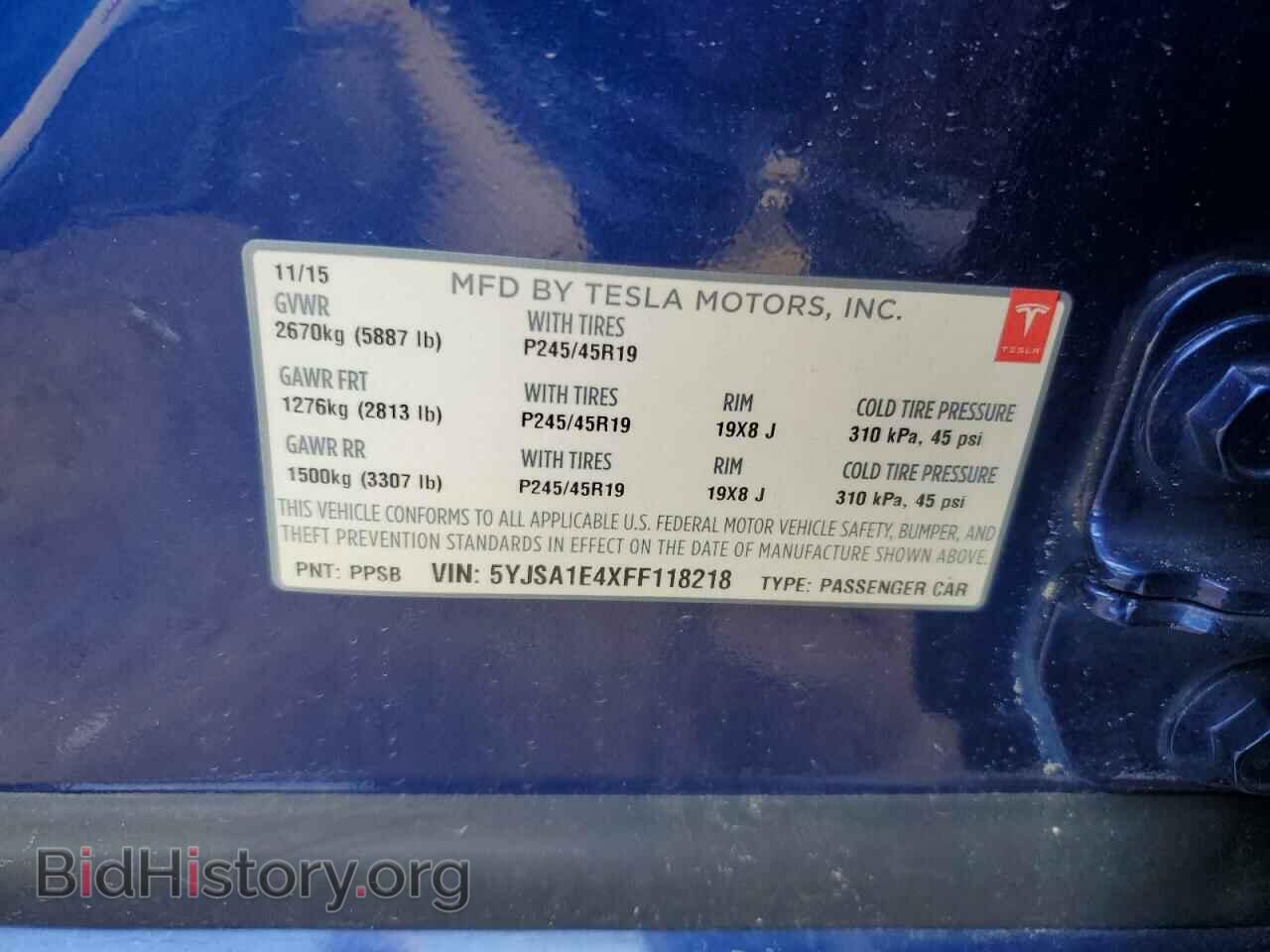 2015 TESLA MODEL S - VIN: 5YJSA1E4XFF118218 - Photo 12