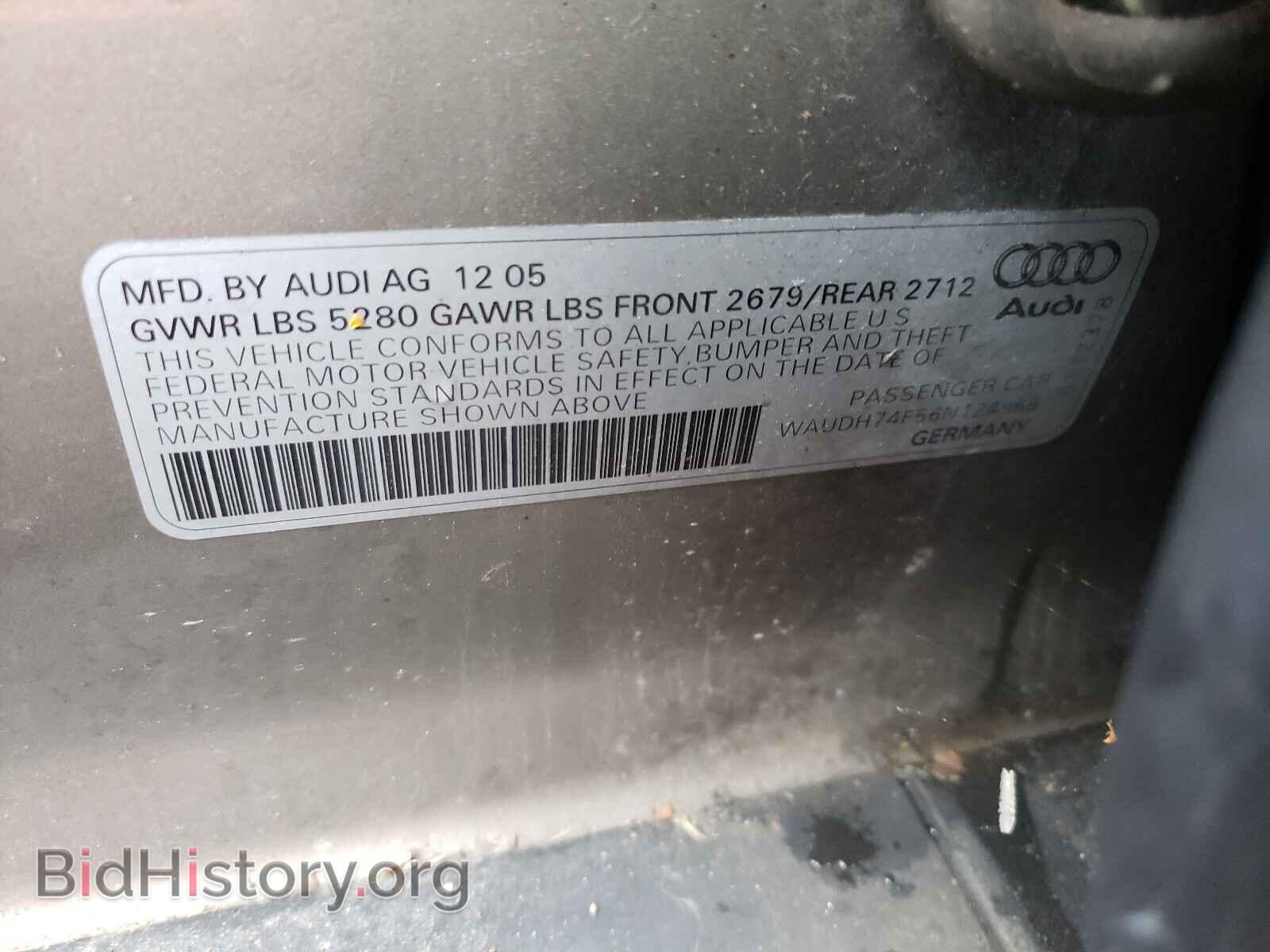2006 AUDI A6 - VIN: WAUDH74F56N124968 - Фото 10