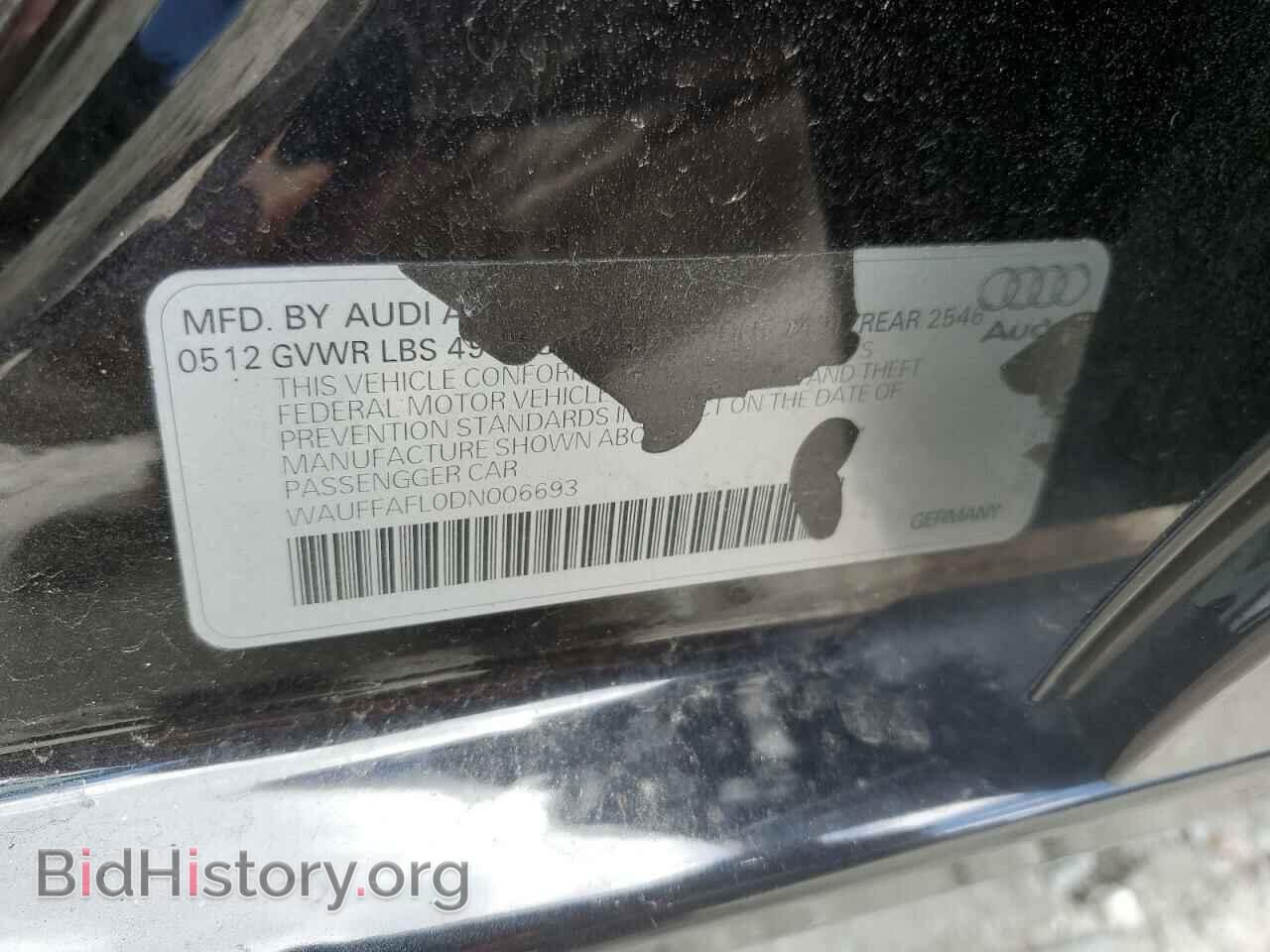 2013 AUDI A4 - VIN: WAUFFAFL0DN006693 - Фото 12
