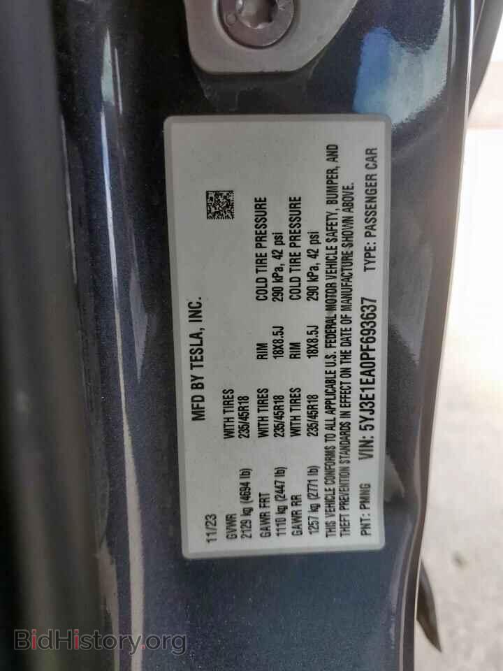 2023 TESLA MODEL 3 - VIN: 5YJ3E1EA0PF693637 - Фото 12