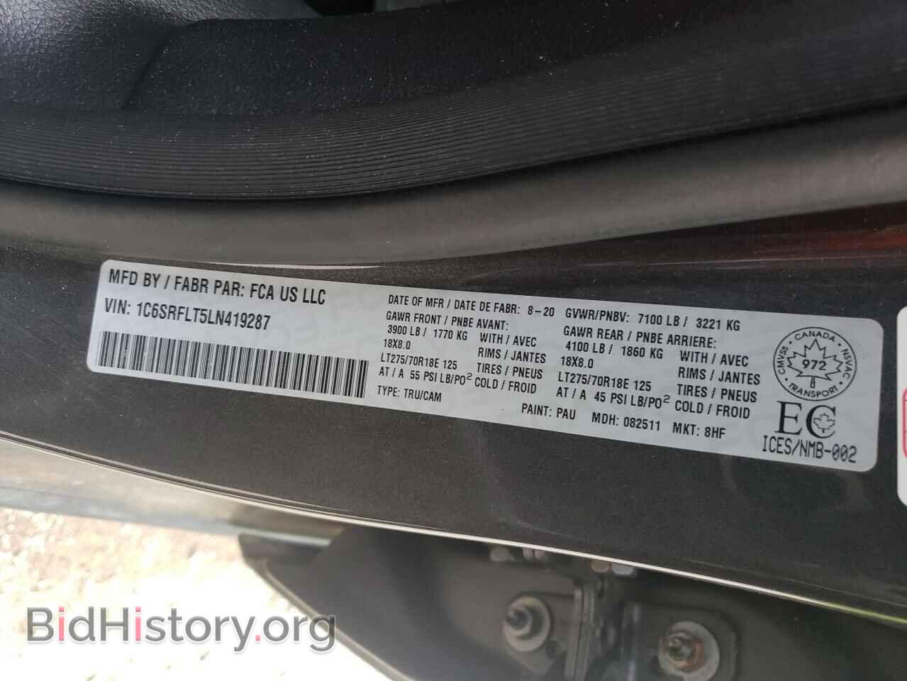 2020 RAM 1500 - VIN: 1C6SRFLT5LN419287 - Фото 12