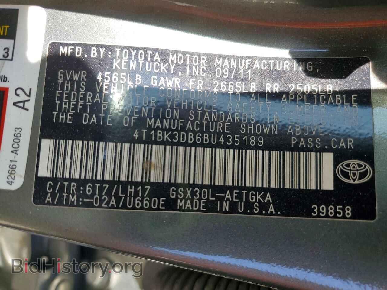 2011 TOYOTA AVALON - VIN: 4T1BK3DB6BU435189 - Photo 12