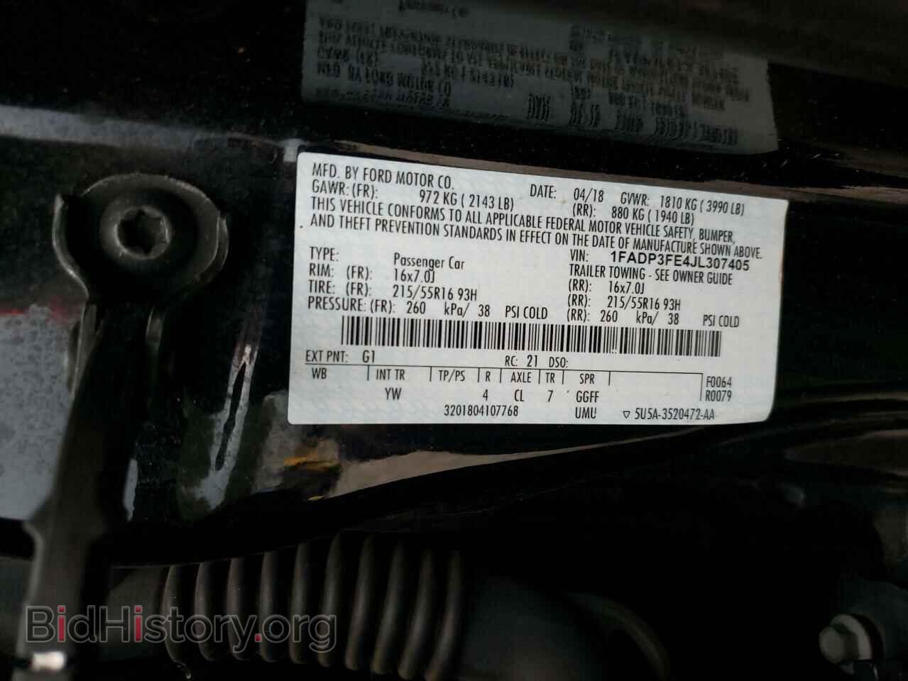 2018 FORD FOCUS - VIN: 1FADP3FE4JL307405 - Фото 10