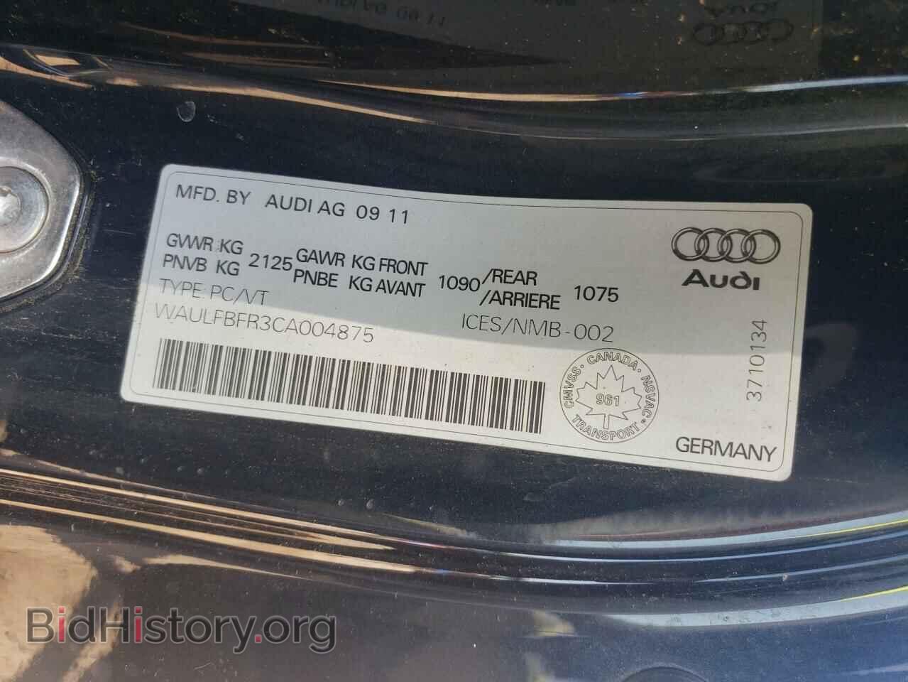 2012 AUDI A5 - VIN: WAULFBFR3CA004875 - Photo 12