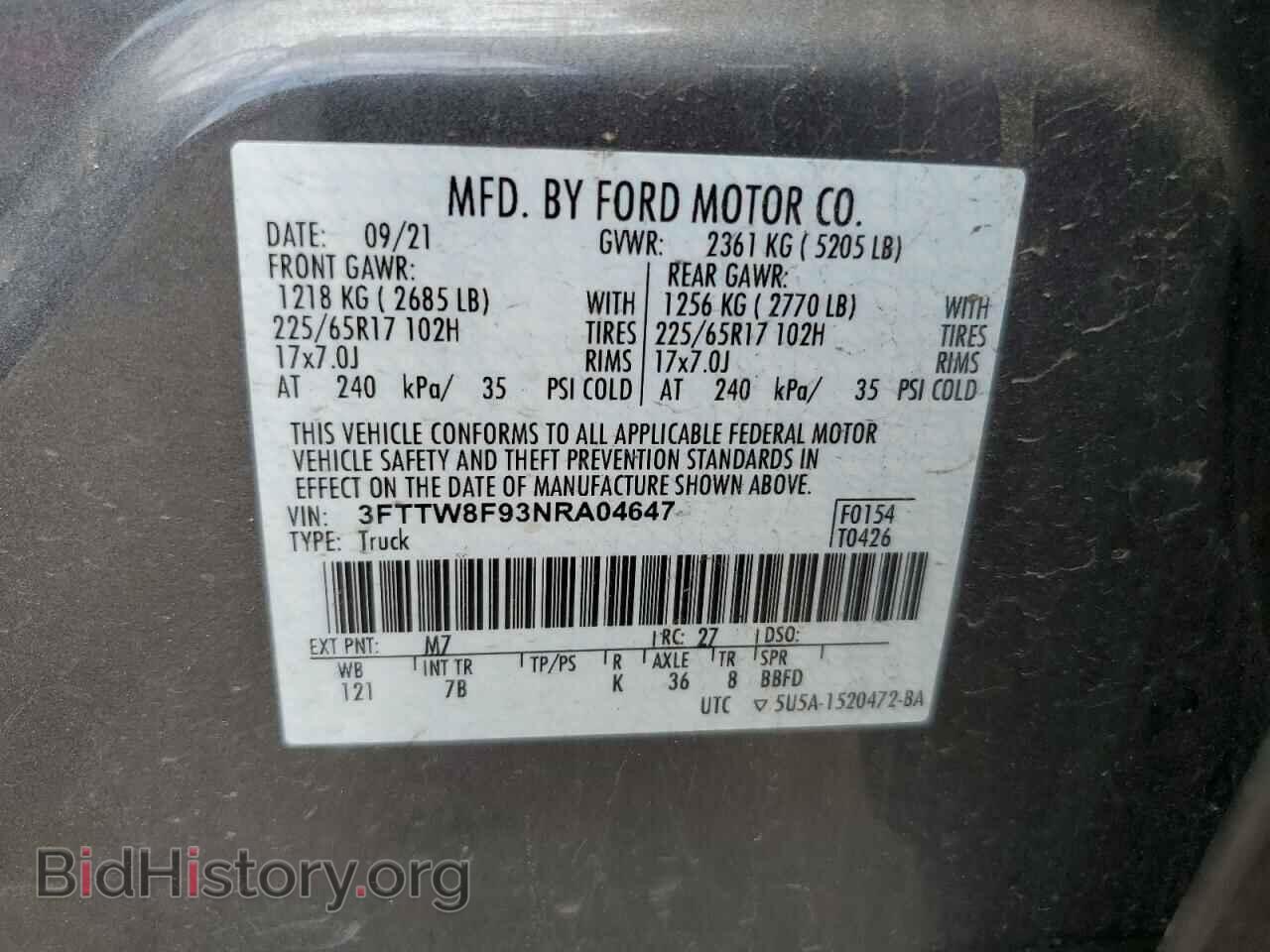 2022 FORD MAVERICK - VIN: 3FTTW8F93NRA04647 - Фото 12