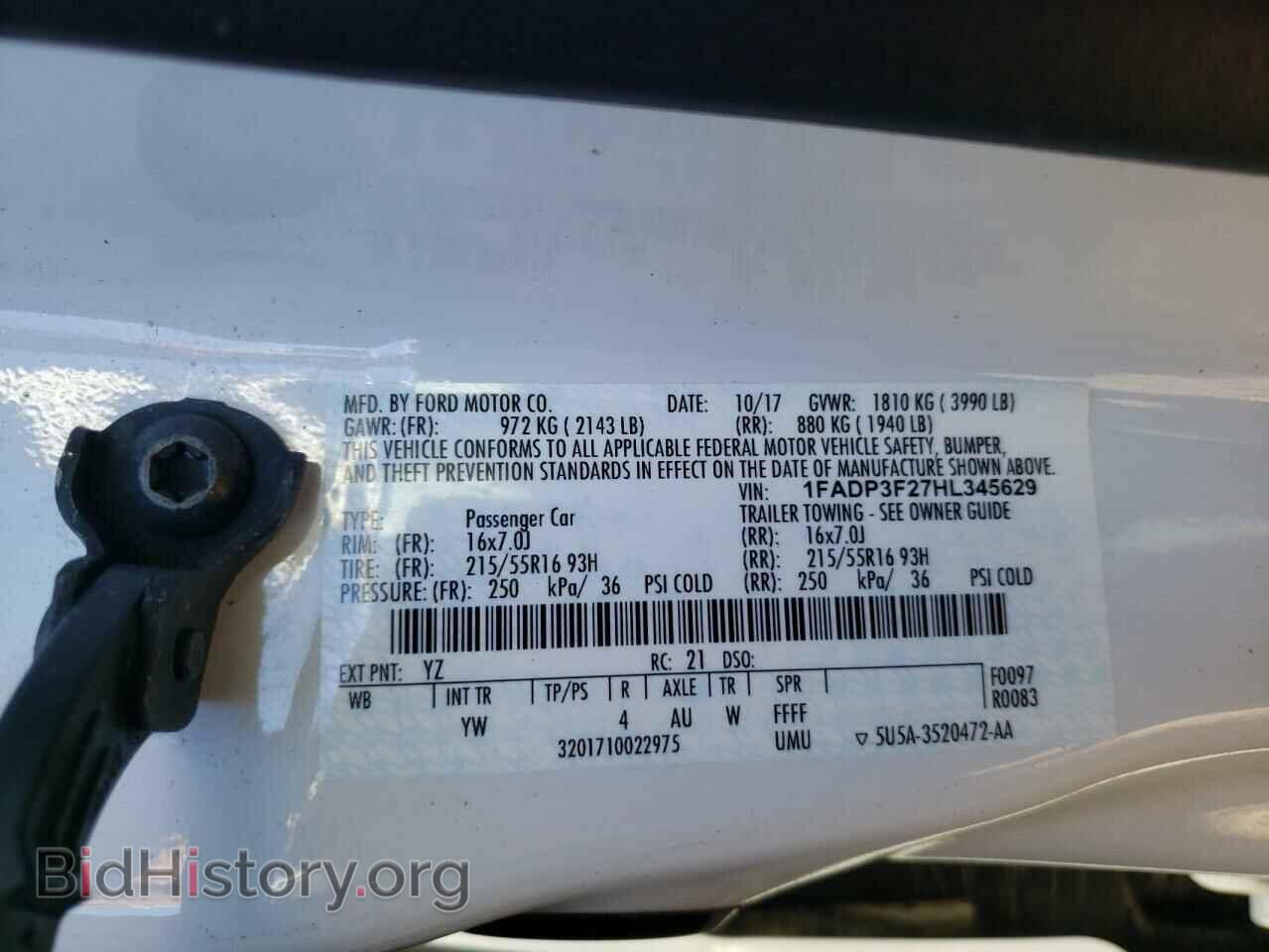 2017 FORD FOCUS - VIN: 1FADP3F27HL345629 - Фото 10