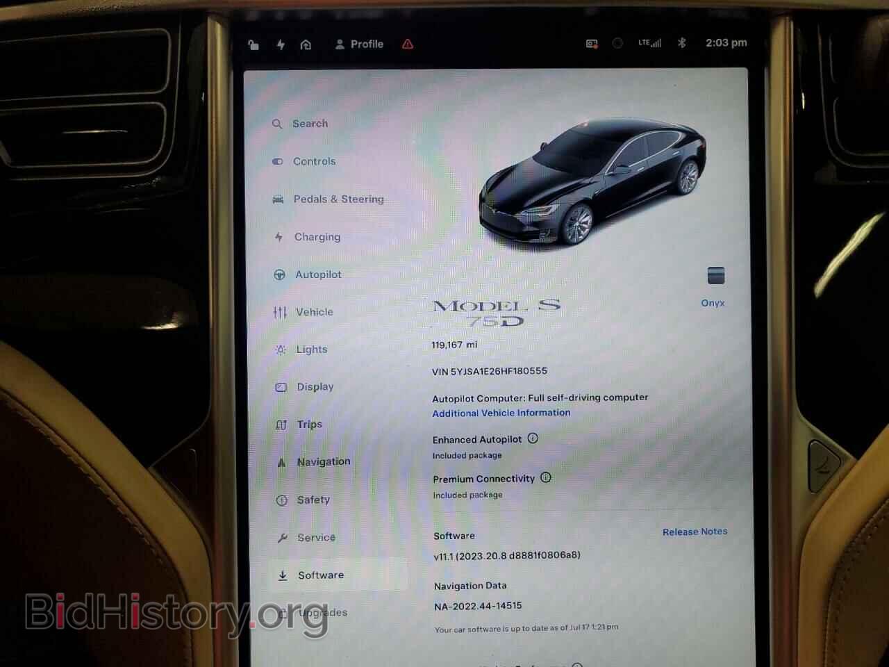 2017 TESLA MODEL S - VIN: 5YJSA1E26HF180555 - Photo 9