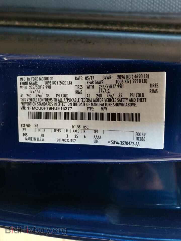 2017 FORD ESCAPE - VIN: 1FMCU0F79HUE16277 - Фото 13