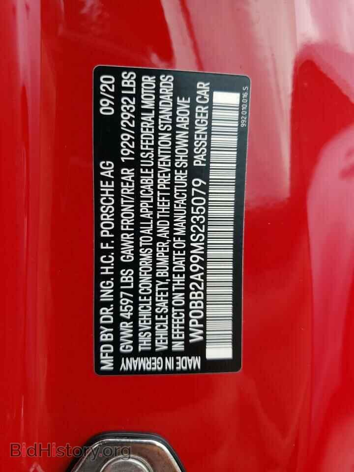 2021 PORSCHE 911 - VIN: WP0BB2A99MS235079 - Фото 10