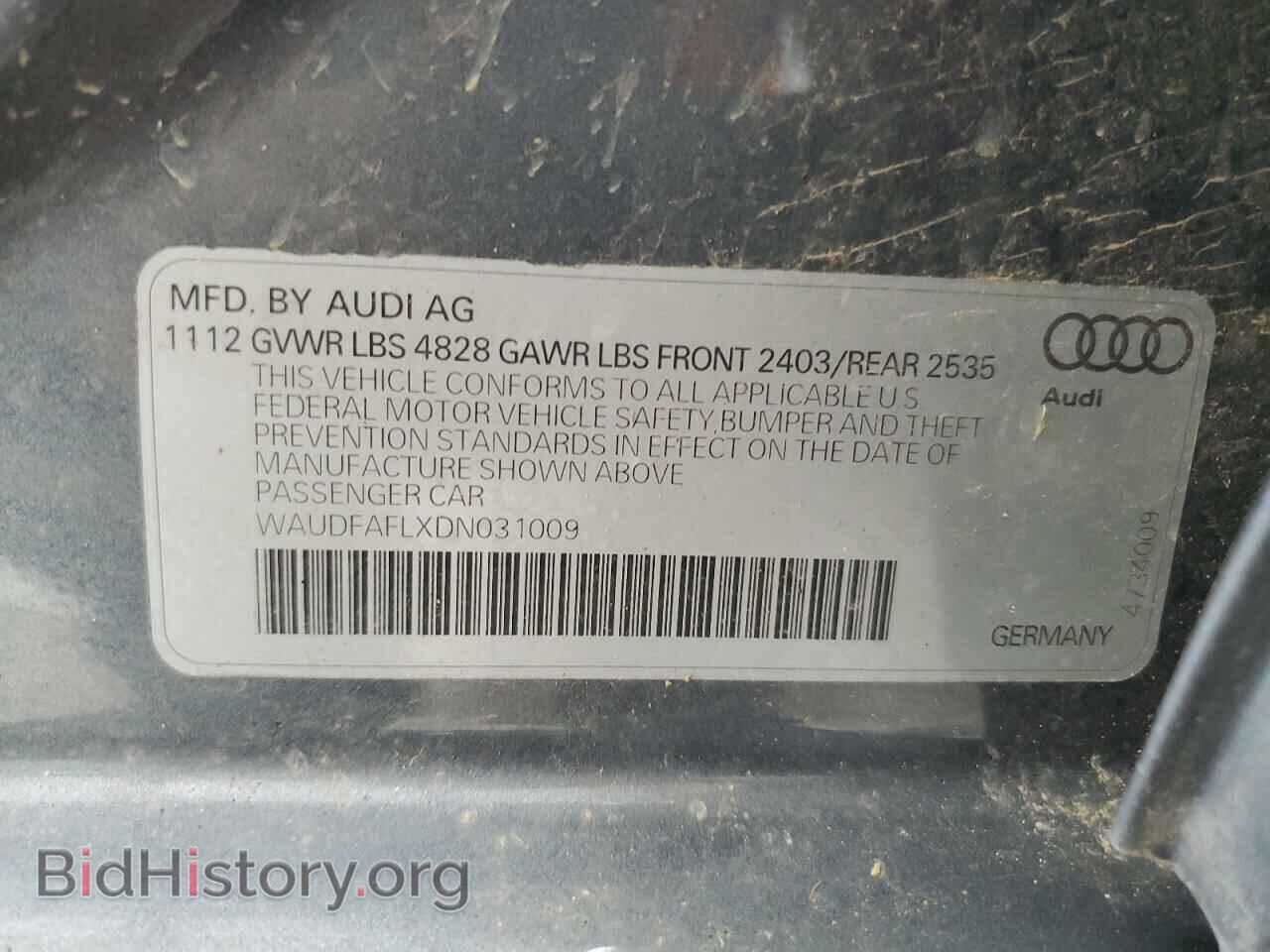 2013 AUDI A4 - VIN: WAUDFAFLXDN031009 - Photo 12