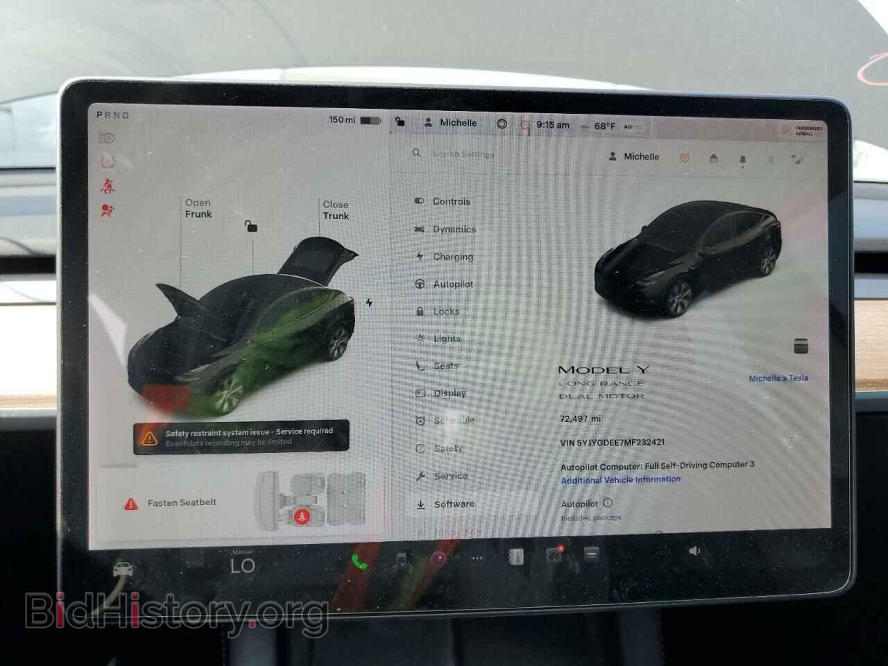 2021 TESLA MODEL Y - VIN: 5YJYGDEE7MF232421 - Фото 9